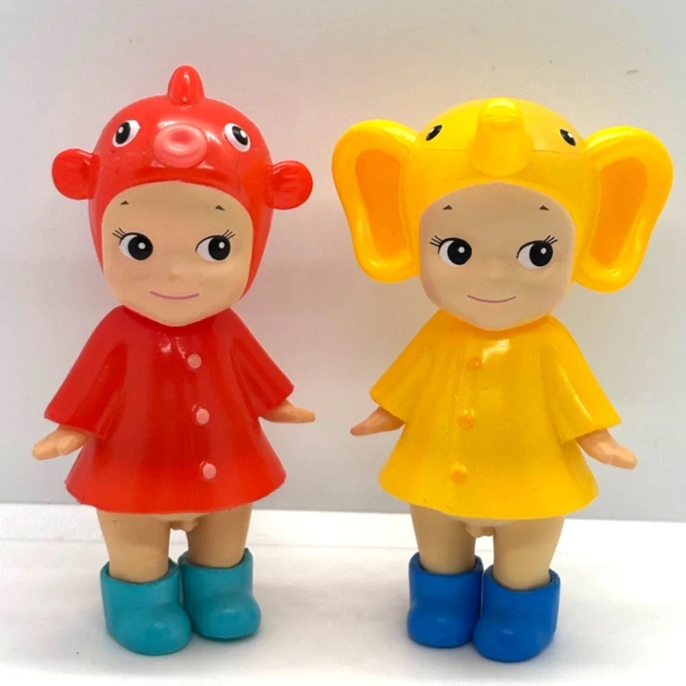 Two New Unbranded Kewpie/Angel Mini Figures, in Elephant & Fish Costumes